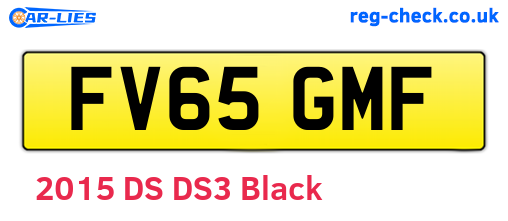 FV65GMF are the vehicle registration plates.