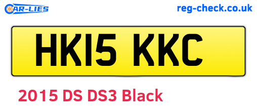 HK15KKC are the vehicle registration plates.