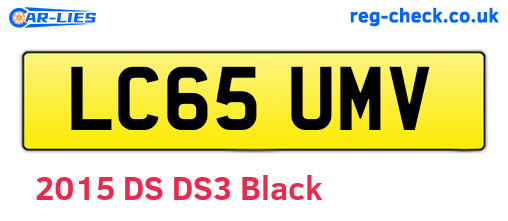 LC65UMV are the vehicle registration plates.