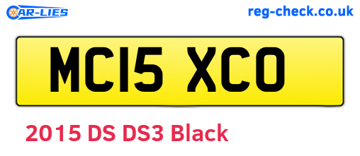 MC15XCO are the vehicle registration plates.