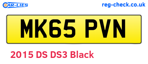 MK65PVN are the vehicle registration plates.