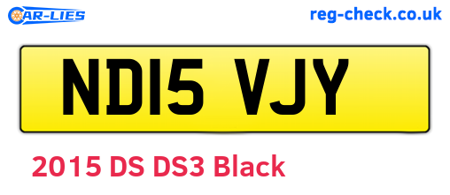ND15VJY are the vehicle registration plates.