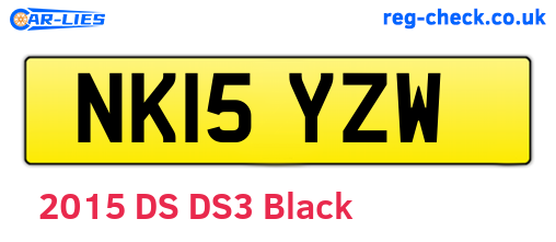NK15YZW are the vehicle registration plates.