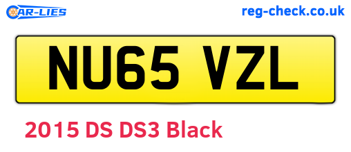 NU65VZL are the vehicle registration plates.