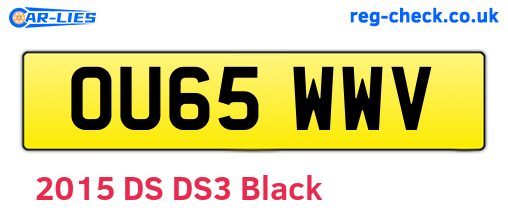 OU65WWV are the vehicle registration plates.