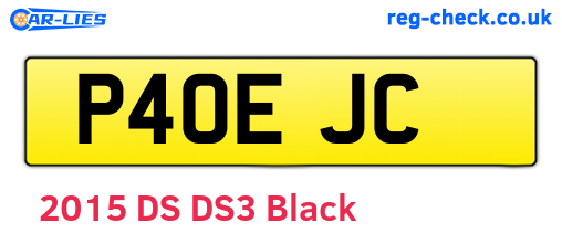 P40EJC are the vehicle registration plates.