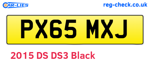 PX65MXJ are the vehicle registration plates.