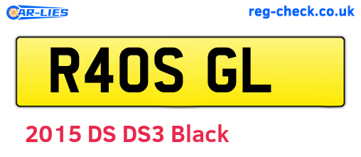 R40SGL are the vehicle registration plates.
