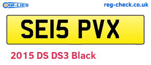 SE15PVX are the vehicle registration plates.