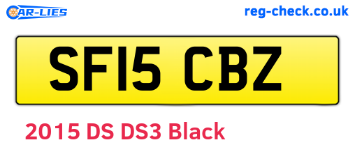 SF15CBZ are the vehicle registration plates.