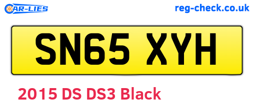 SN65XYH are the vehicle registration plates.