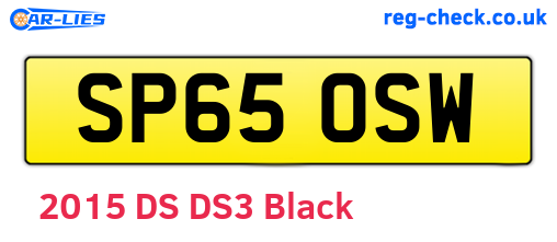 SP65OSW are the vehicle registration plates.