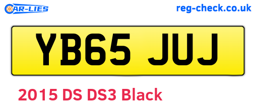 YB65JUJ are the vehicle registration plates.