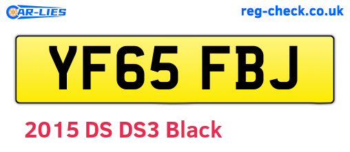 YF65FBJ are the vehicle registration plates.