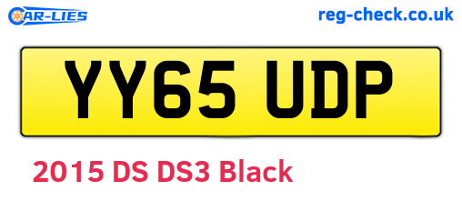 YY65UDP are the vehicle registration plates.