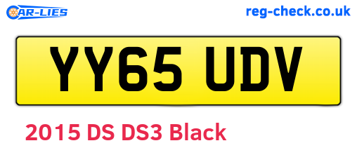YY65UDV are the vehicle registration plates.