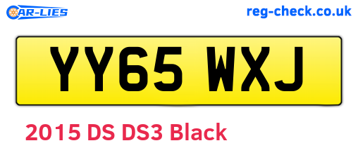 YY65WXJ are the vehicle registration plates.