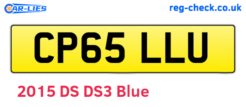 CP65LLU are the vehicle registration plates.