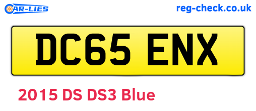 DC65ENX are the vehicle registration plates.