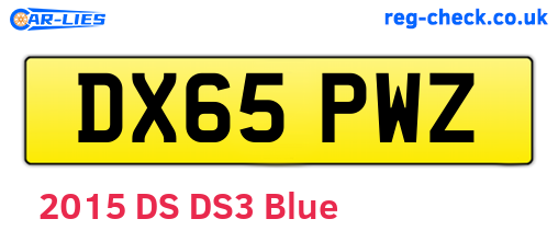 DX65PWZ are the vehicle registration plates.