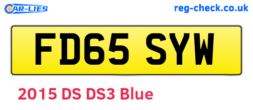 FD65SYW are the vehicle registration plates.