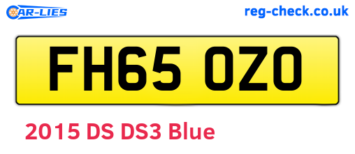 FH65OZO are the vehicle registration plates.
