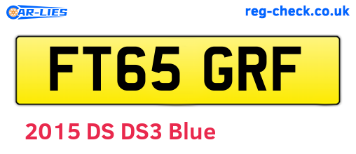 FT65GRF are the vehicle registration plates.