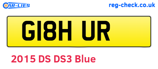G18HUR are the vehicle registration plates.