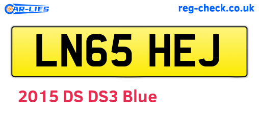 LN65HEJ are the vehicle registration plates.