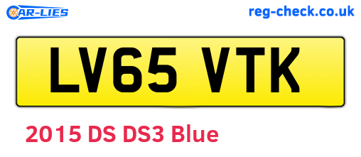LV65VTK are the vehicle registration plates.