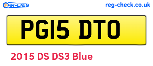 PG15DTO are the vehicle registration plates.