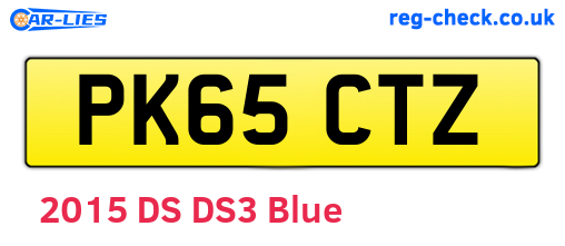 PK65CTZ are the vehicle registration plates.