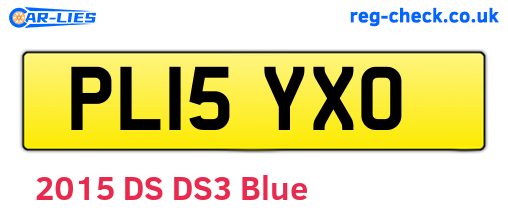 PL15YXO are the vehicle registration plates.