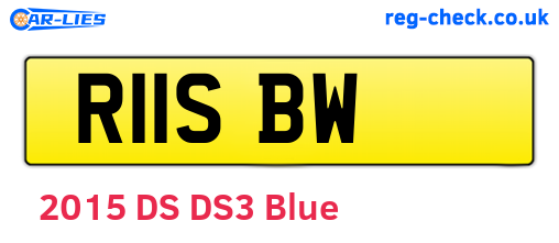 R11SBW are the vehicle registration plates.