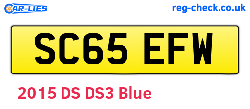 SC65EFW are the vehicle registration plates.