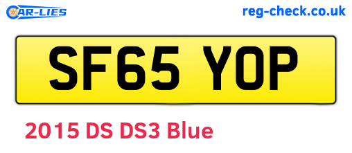 SF65YOP are the vehicle registration plates.