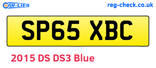 SP65XBC are the vehicle registration plates.