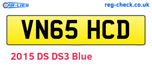 VN65HCD are the vehicle registration plates.
