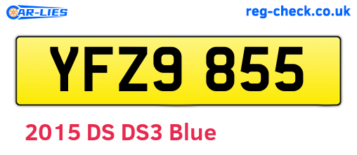 YFZ9855 are the vehicle registration plates.