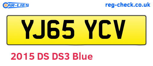 YJ65YCV are the vehicle registration plates.