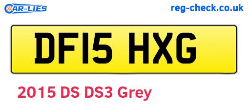 DF15HXG are the vehicle registration plates.