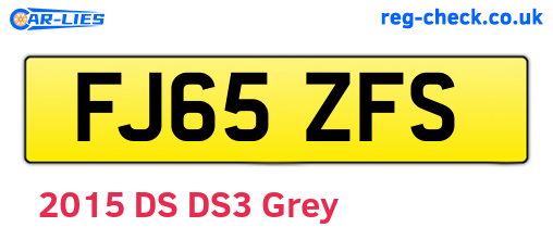 FJ65ZFS are the vehicle registration plates.