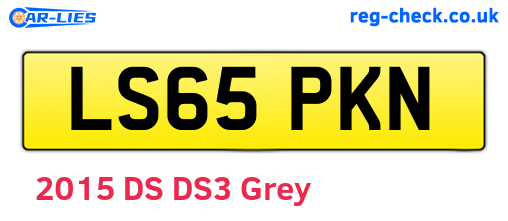 LS65PKN are the vehicle registration plates.