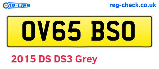 OV65BSO are the vehicle registration plates.