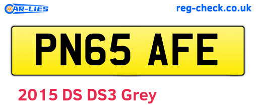 PN65AFE are the vehicle registration plates.