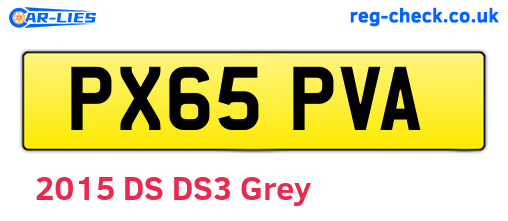 PX65PVA are the vehicle registration plates.