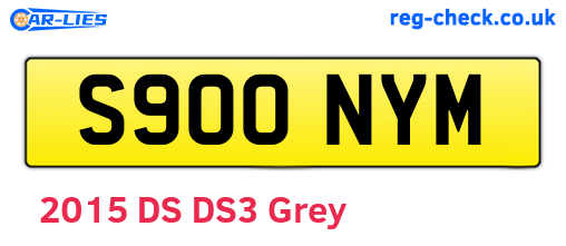 S900NYM are the vehicle registration plates.
