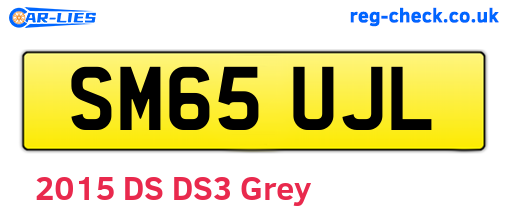 SM65UJL are the vehicle registration plates.