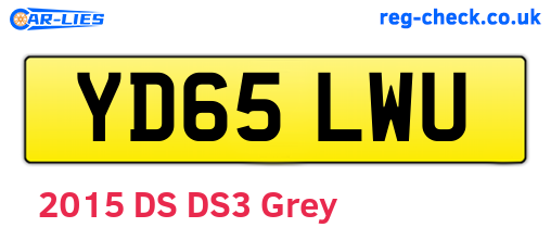 YD65LWU are the vehicle registration plates.