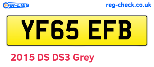 YF65EFB are the vehicle registration plates.